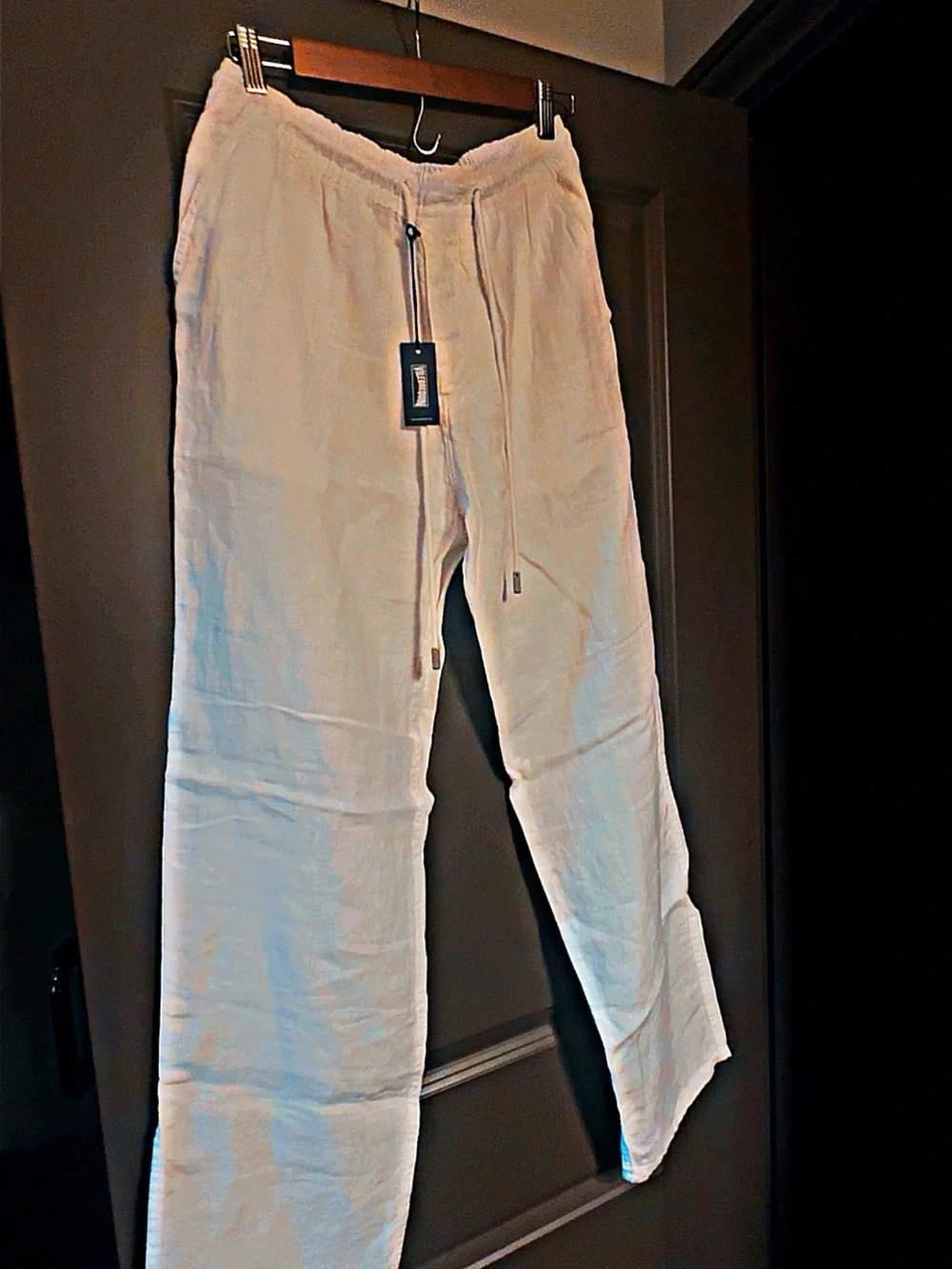 Vilebrequin White Textured Linen Waistband pants
